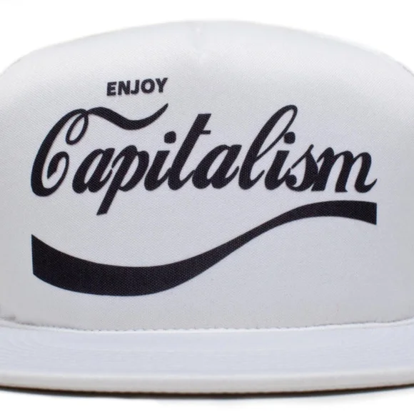 Retro Vintage Style Script ENJOY CAPITALISM Trucker Baseball Snapback Hat Cap Fu - Picture 2 of 2